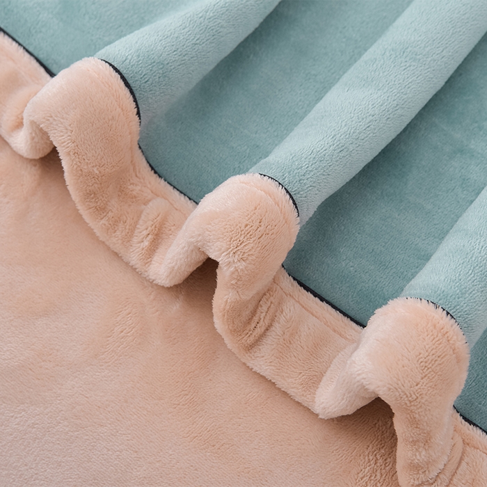 91家纺网 家纺一手货源 找家纺 云恋家纺 纯色双面绒牛奶绒床上用品四件套加厚绒法兰绒床笠被套罩床单双人 青春-蓝拼金