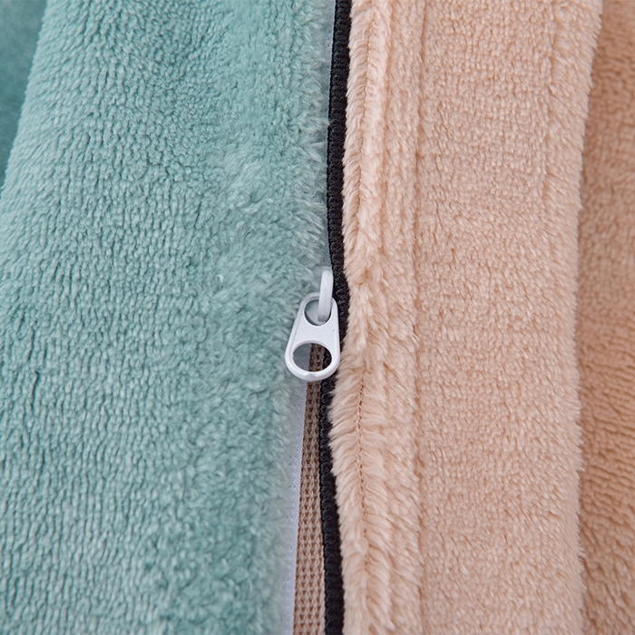 91家纺网 家纺一手货源 找家纺 云恋家纺 纯色双面绒牛奶绒床上用品四件套加厚绒法兰绒床笠被套罩床单双人 青春-蓝拼金