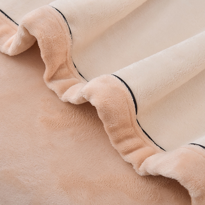 91家纺网 家纺一手货源 找家纺 云恋家纺 纯色双面绒牛奶绒床上用品四件套加厚绒法兰绒床笠被套罩床单双人 青春-米拼金