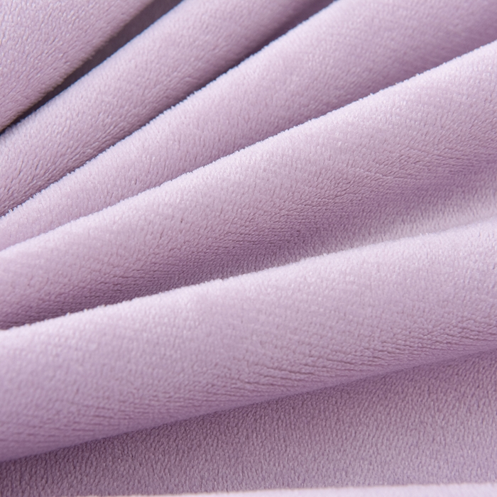 91家纺网 家纺一手货源 找家纺 云恋家纺 纯色双面绒牛奶绒床上用品四件套加厚绒法兰绒床笠被套罩床单双人 青春-紫拼灰