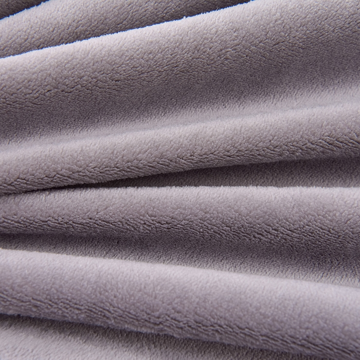 91家纺网 家纺一手货源 找家纺 云恋家纺 纯色双面绒牛奶绒床上用品四件套加厚绒法兰绒床笠被套罩床单双人 青春-紫拼灰