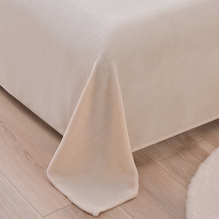 91家纺网 家纺一手货源 找家纺 云恋家纺 纯色双面绒牛奶绒床上用品四件套加厚绒法兰绒床笠被套罩床单双人 青春-紫拼米