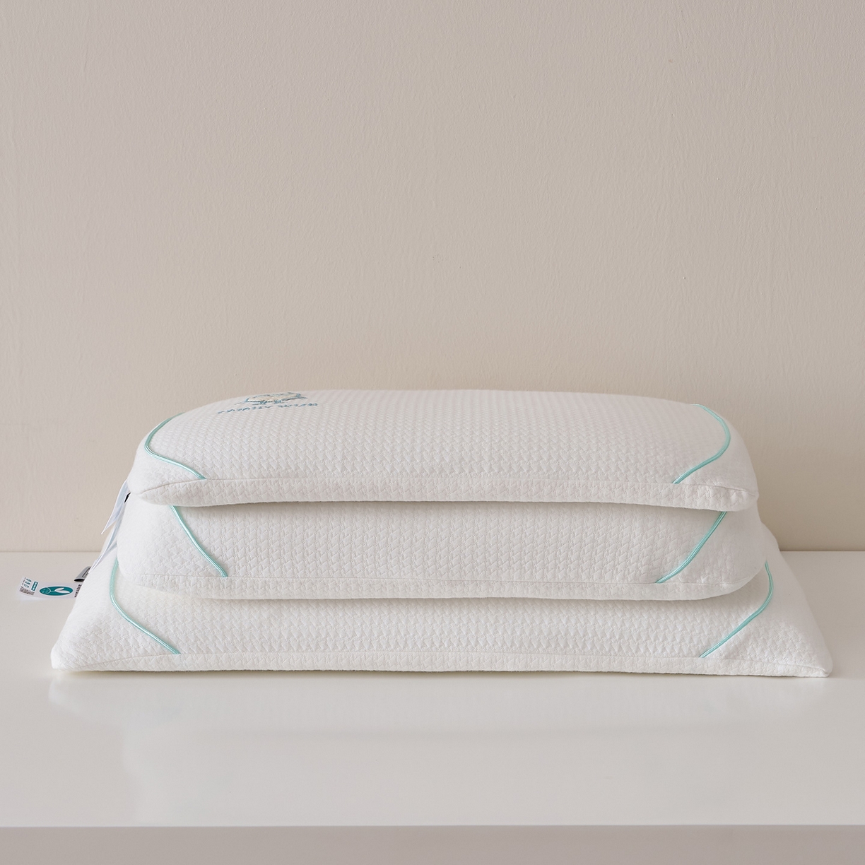 91家纺网 家纺一手货源 找家纺 鼎盛乳胶 2025新款蛋仔面包生物基枕头枕芯 蓝