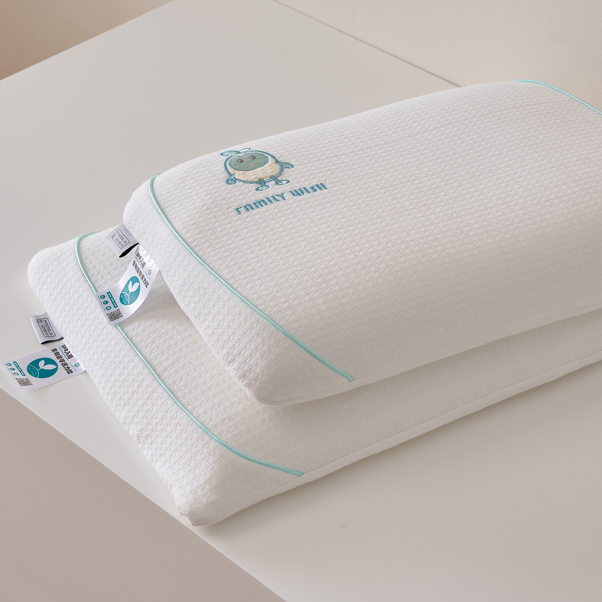 91家纺网 家纺一手货源 找家纺 鼎盛乳胶 2025新款蛋仔面包生物基枕头枕芯 蓝