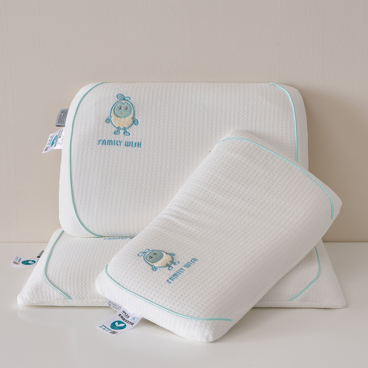 91家纺网 家纺一手货源 找家纺 鼎盛乳胶 2025新款蛋仔面包生物基枕头枕芯 蓝