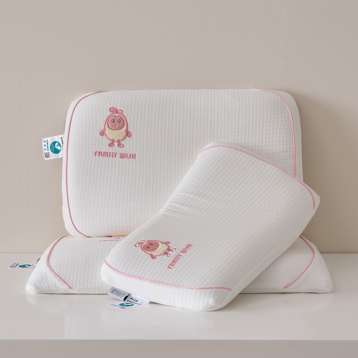 91家纺网 家纺一手货源 找家纺 鼎盛乳胶 2025新款蛋仔面包生物基枕头枕芯 粉