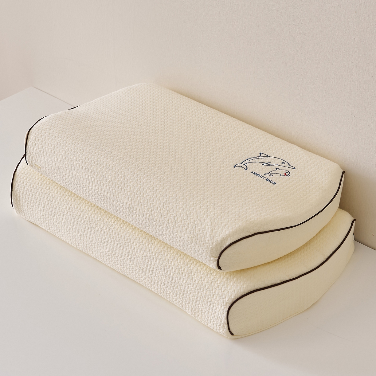 91家纺网 家纺一手货源 找家纺 （总）鼎盛乳胶 2025新款海浪千鸟格生物基枕头枕芯