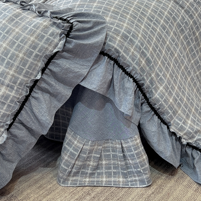 91家纺网 家纺一手货源 找家纺 玉海棠家纺 2025新款法式花边棉麻四件套 英伦-兰