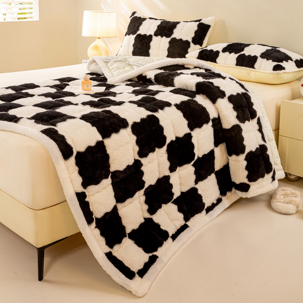 91家纺网 家纺一手货源 找家纺 （总）眠势力 2025新款北极绒床垫加绒牛奶绒床褥子秋冬保暖珊瑚绒夹棉床护垫