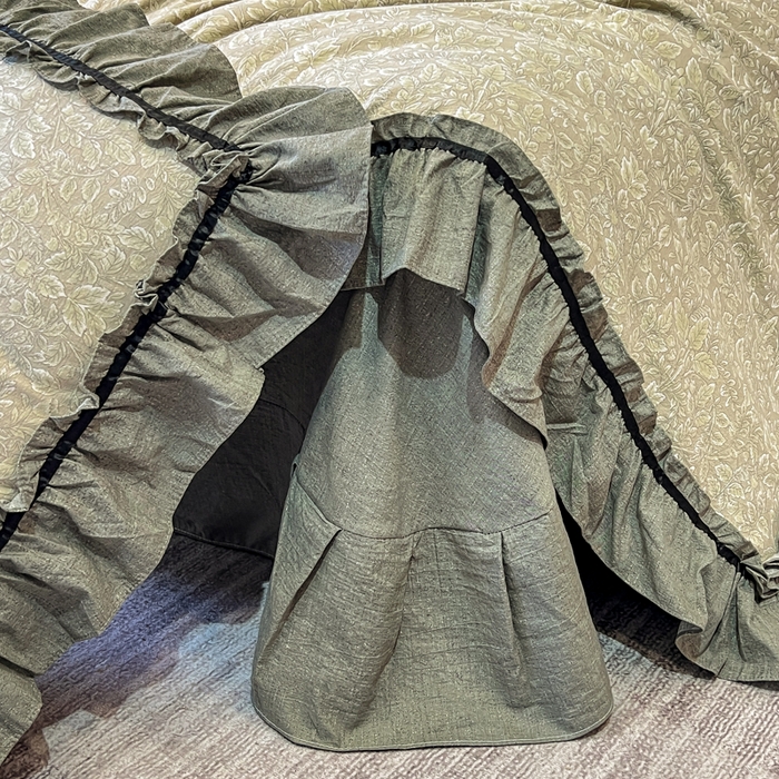 91家纺网 家纺一手货源 找家纺 玉海棠家纺 2025新款法式花边棉麻四件套 枝槿