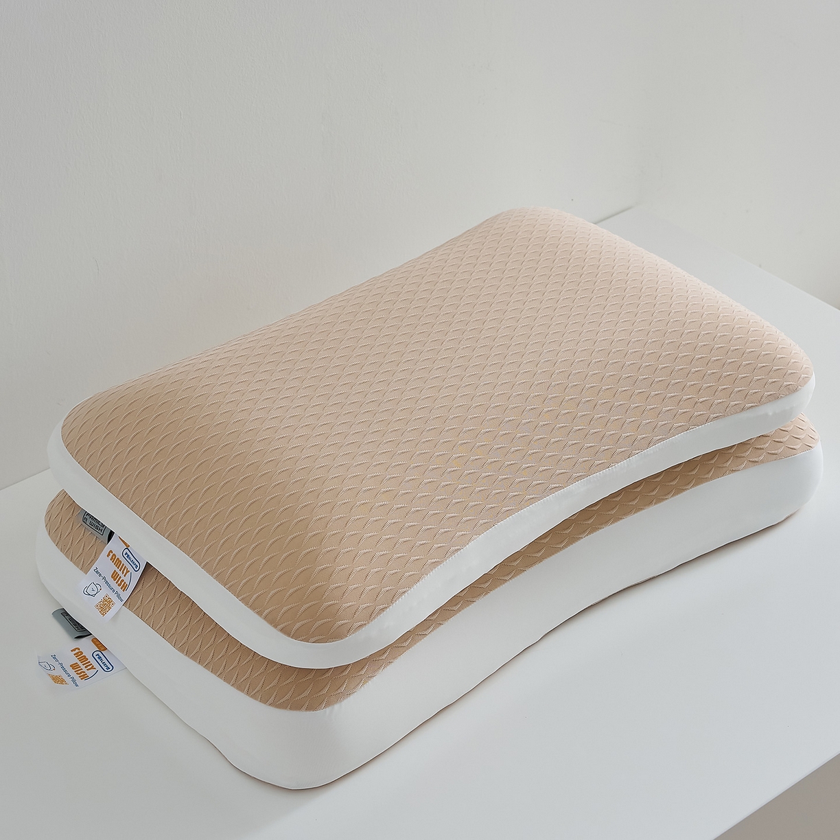 91家纺网 家纺一手货源 找家纺 鼎盛乳胶 2025新款炫彩生物基枕头枕芯 桔