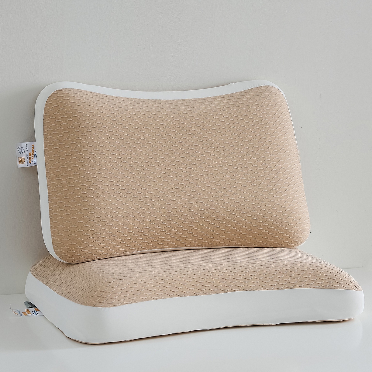 91家纺网 家纺一手货源 找家纺 鼎盛乳胶 2025新款炫彩生物基枕头枕芯 桔