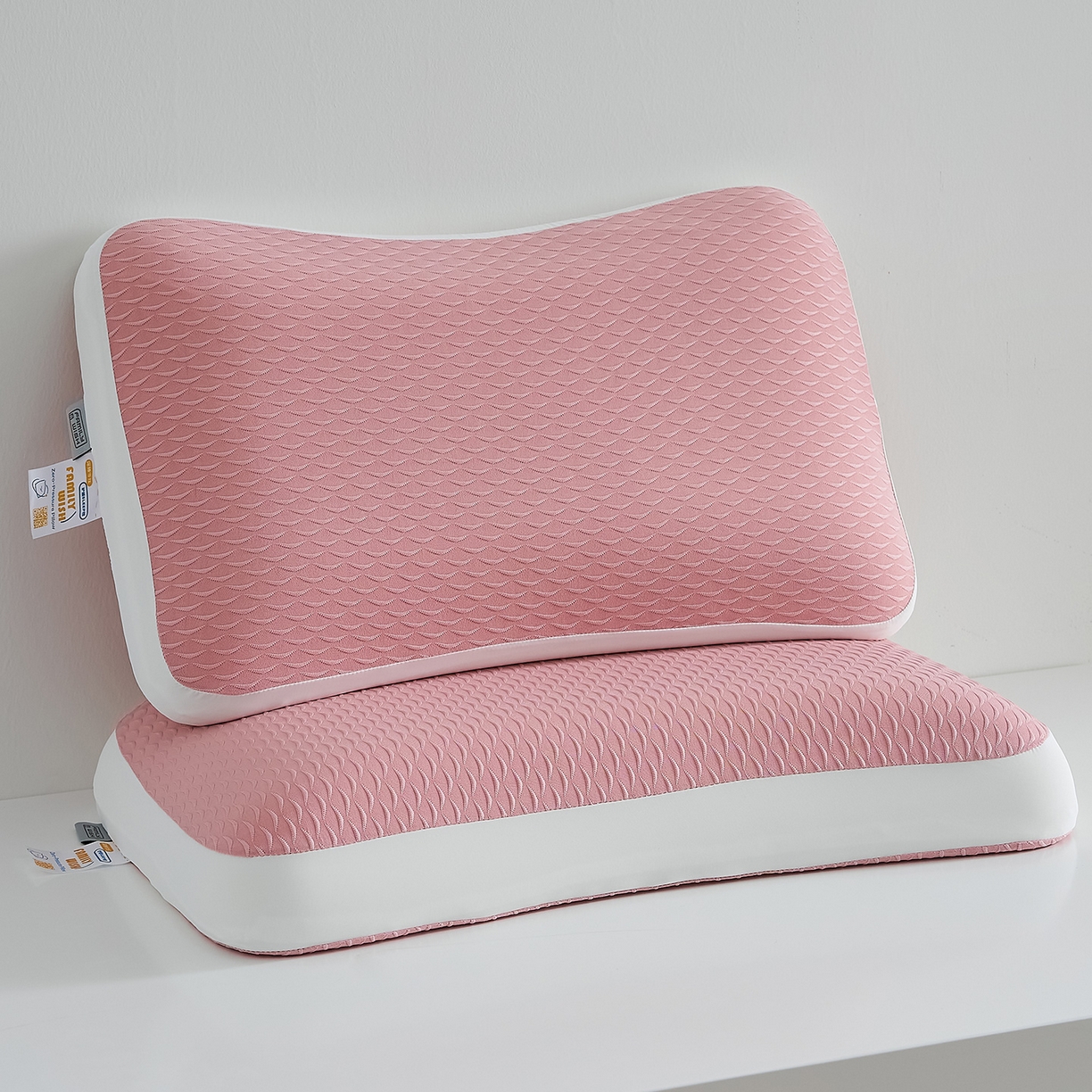 91家纺网 家纺一手货源 找家纺 鼎盛乳胶 2025新款炫彩生物基枕头枕芯 粉