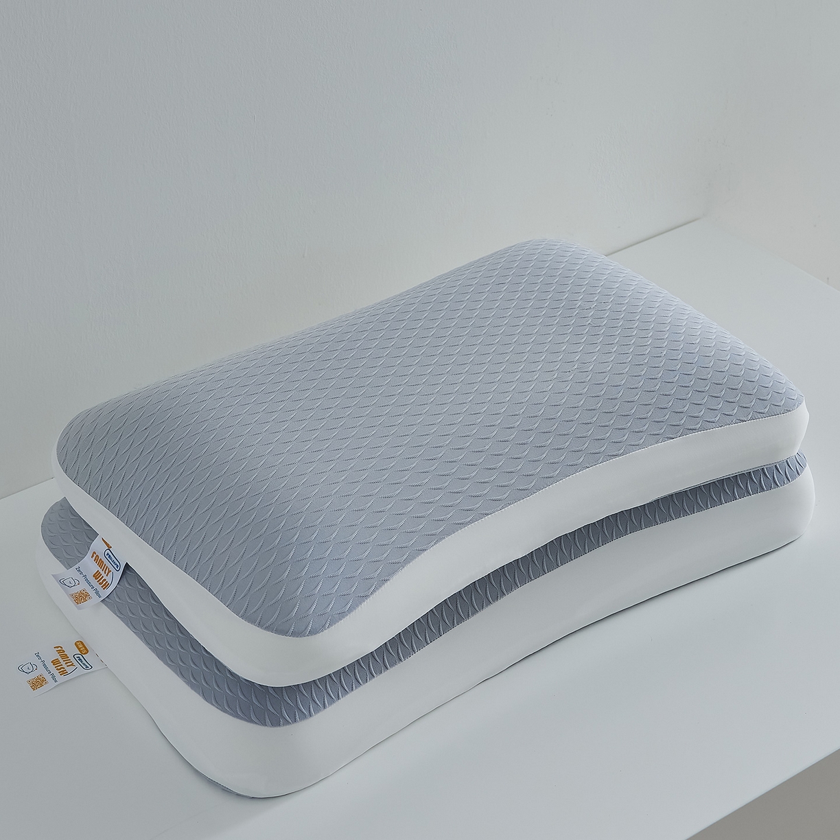 91家纺网 家纺一手货源 找家纺 鼎盛乳胶 2025新款炫彩生物基枕头枕芯 蓝