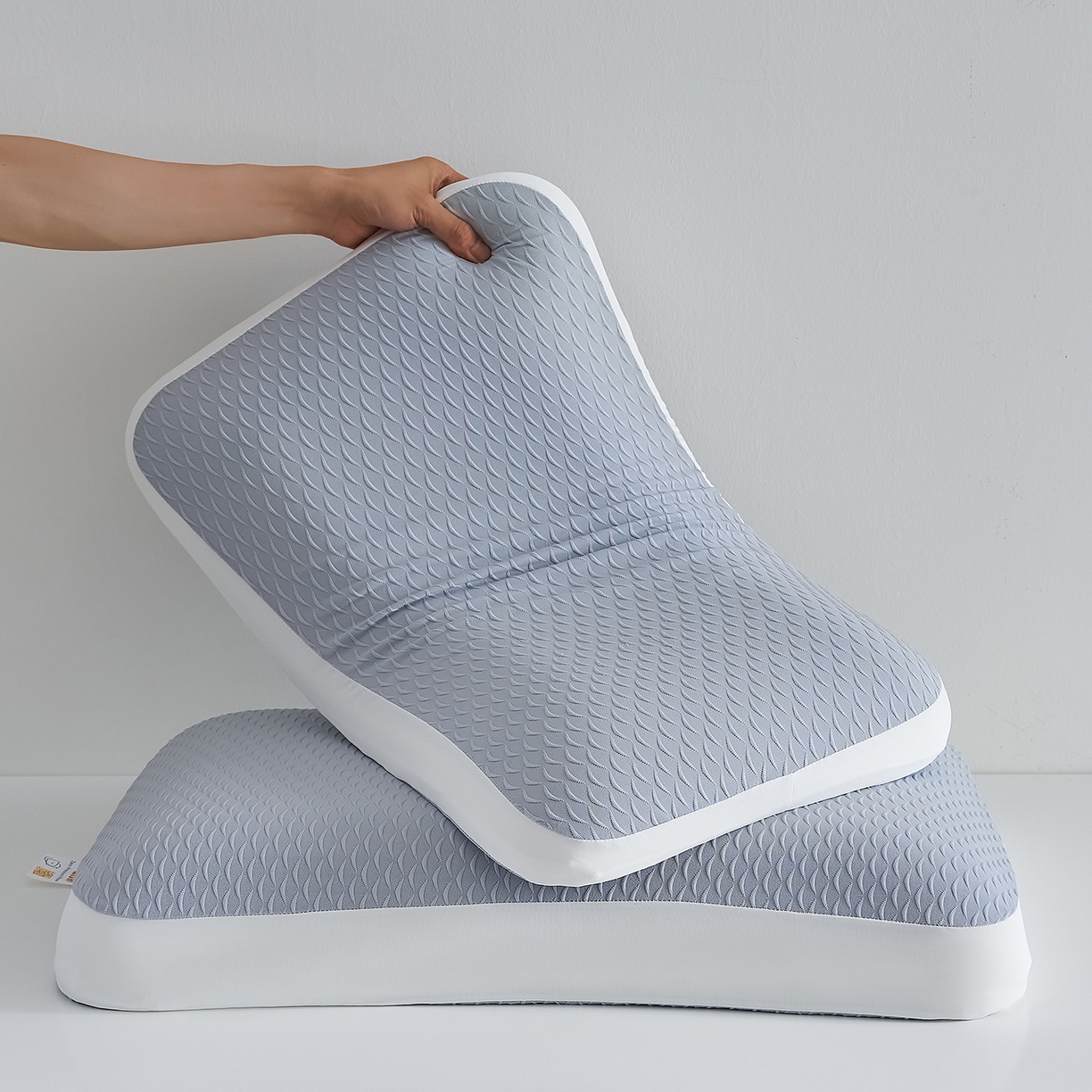 91家纺网 家纺一手货源 找家纺 鼎盛乳胶 2025新款炫彩生物基枕头枕芯 蓝