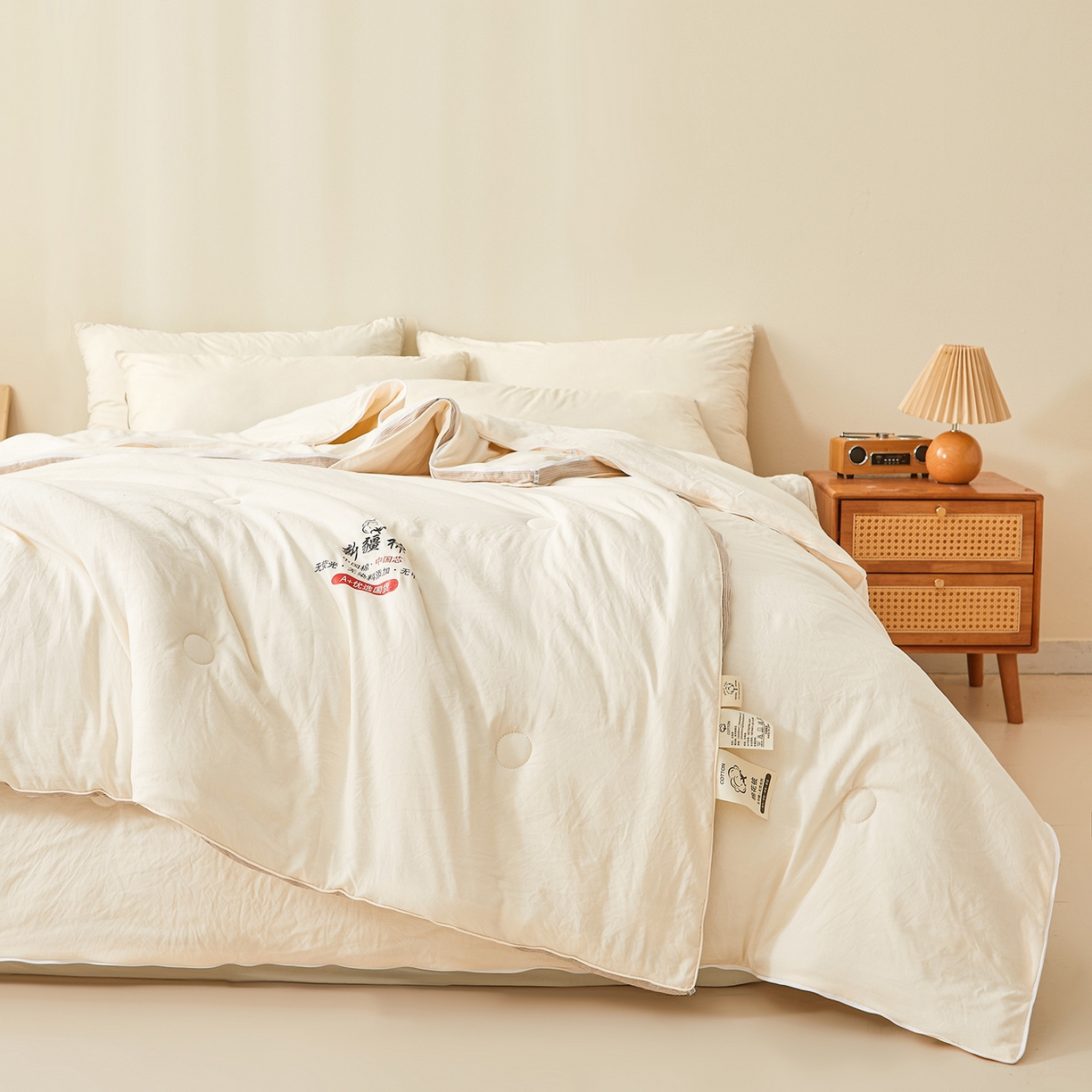 91家纺网 家纺一手货源 找家纺 （总）逸居家纺 2025新款A类水洗棉立体边新疆棉花被子母被