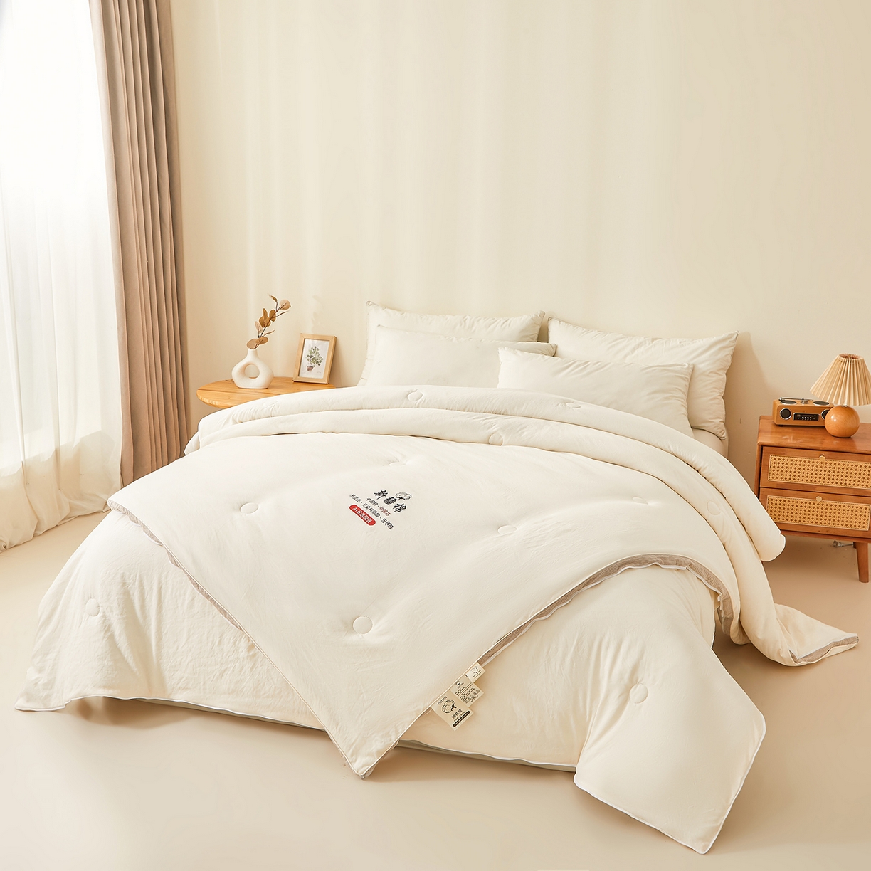 91家纺网 家纺一手货源 找家纺 （总）逸居家纺 2025新款A类水洗棉立体边新疆棉花被子母被