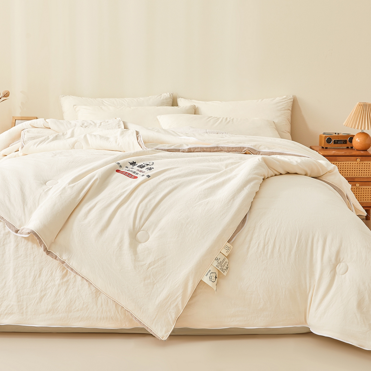 91家纺网 家纺一手货源 找家纺 （总）逸居家纺 2025新款A类水洗棉立体边新疆棉花被子母被