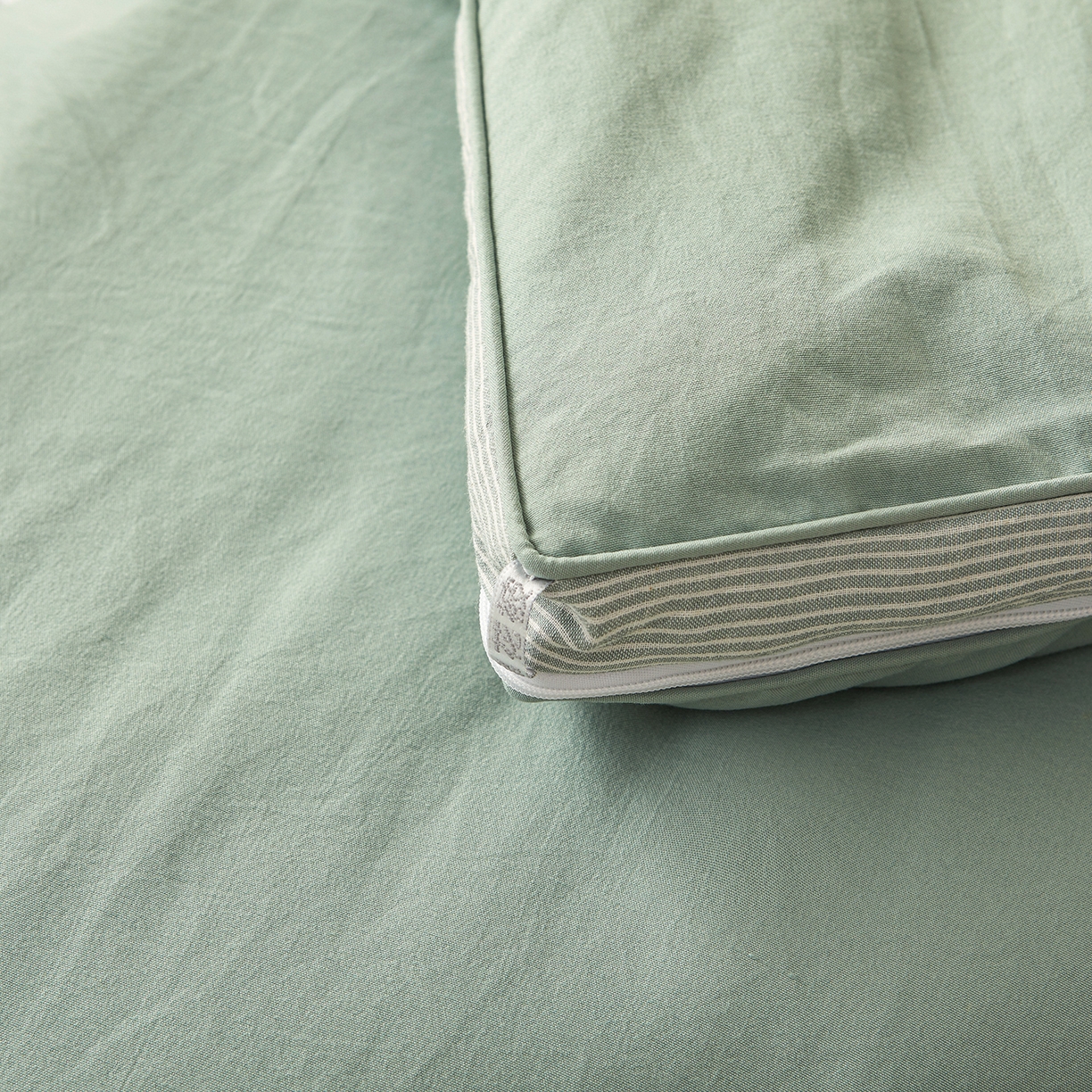 91家纺网 家纺一手货源 找家纺 逸居家纺 2025新款A类水洗棉立体边新疆棉花被子母被 新疆棉花子母被 青雅绿