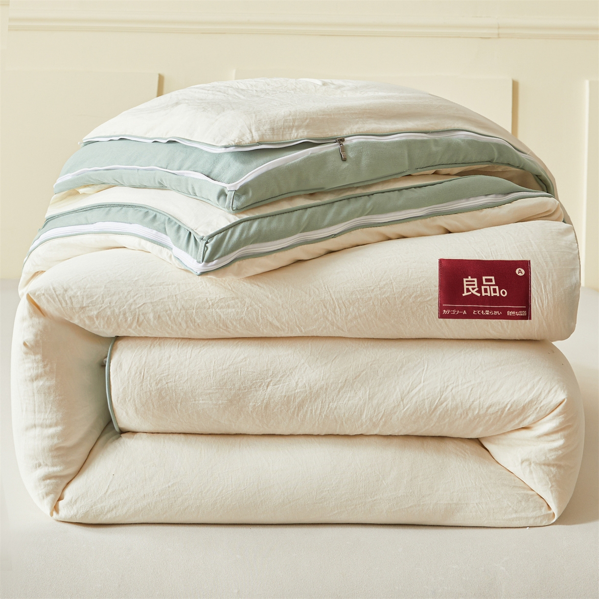 91家纺网 家纺一手货源 找家纺 （总）逸居家纺 2025新款A类水洗棉立体边良品大豆被子母被