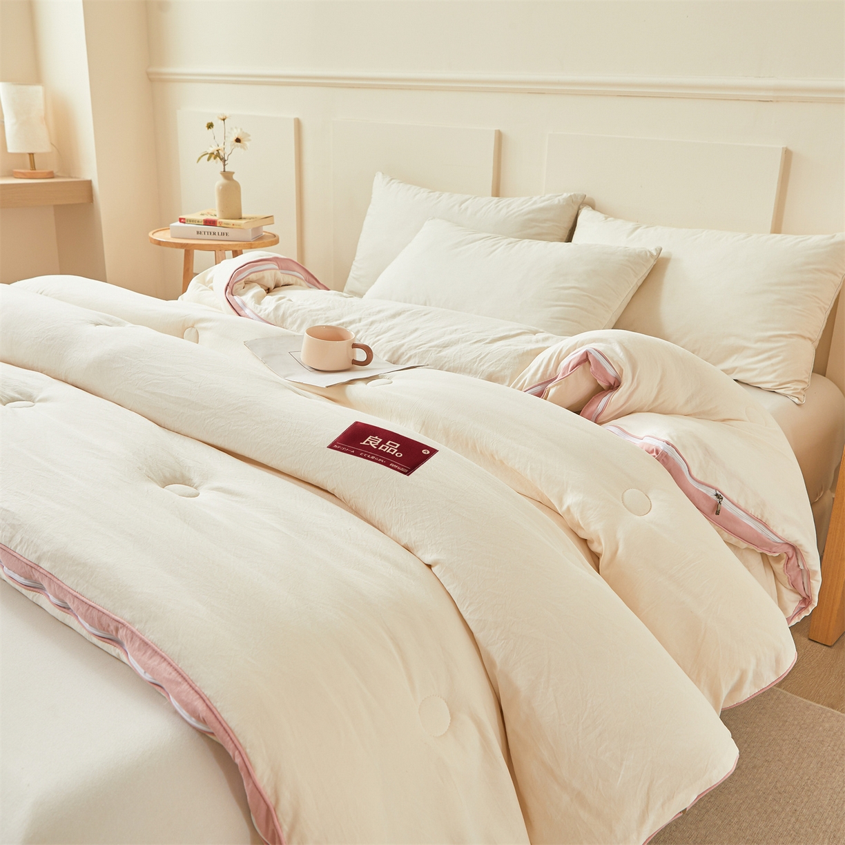 91家纺网 家纺一手货源 找家纺 （总）逸居家纺 2025新款A类水洗棉立体边良品大豆被子母被