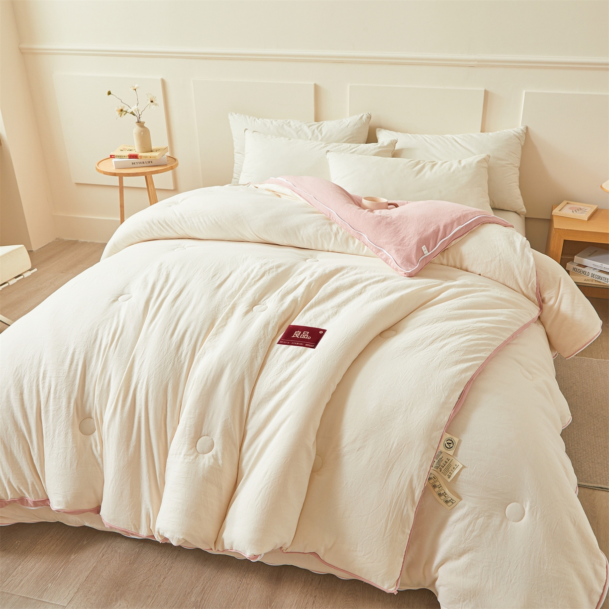 91家纺网 家纺一手货源 找家纺 （总）逸居家纺 2025新款A类水洗棉立体边良品大豆被子母被