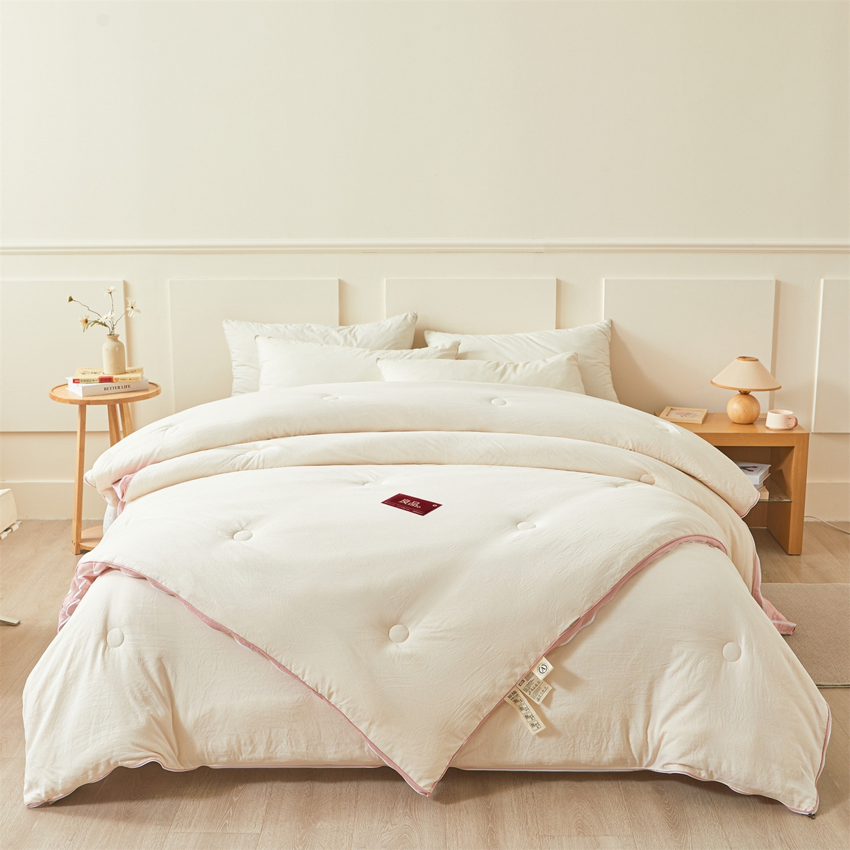 91家纺网 家纺一手货源 找家纺 （总）逸居家纺 2025新款A类水洗棉立体边良品大豆被子母被