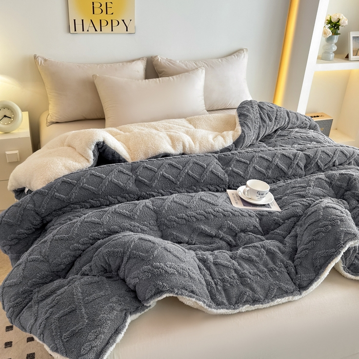 91家纺网 家纺一手货源 找家纺 畅销被业 2025新款塔芙绒冬被 塔芙绒-高级灰