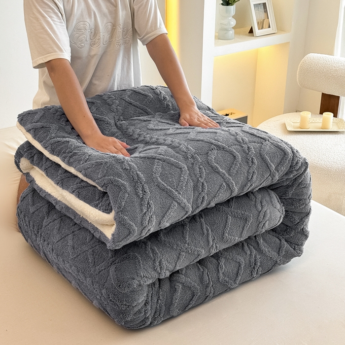 91家纺网 家纺一手货源 找家纺 畅销被业 2025新款塔芙绒冬被 塔芙绒-高级灰