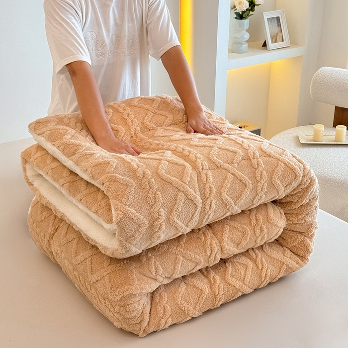 91家纺网 家纺一手货源 找家纺 畅销被业 2025新款塔芙绒冬被 塔芙绒-卡其