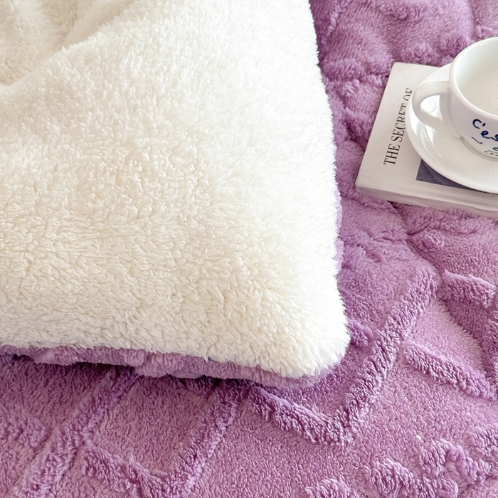 91家纺网 家纺一手货源 找家纺 畅销被业 2025新款塔芙绒冬被 塔芙绒-紫色