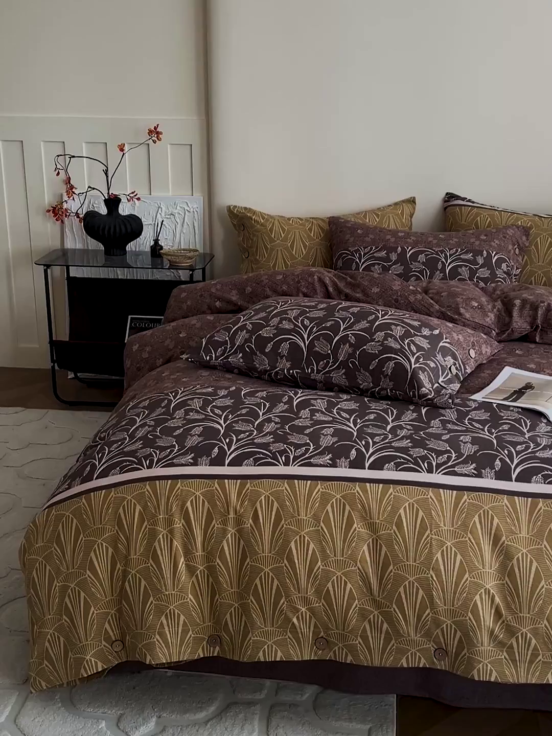 91家纺网 家纺一手货源 找家纺 梦纤绒 2025新款亚麻纽扣款四件套 曼森