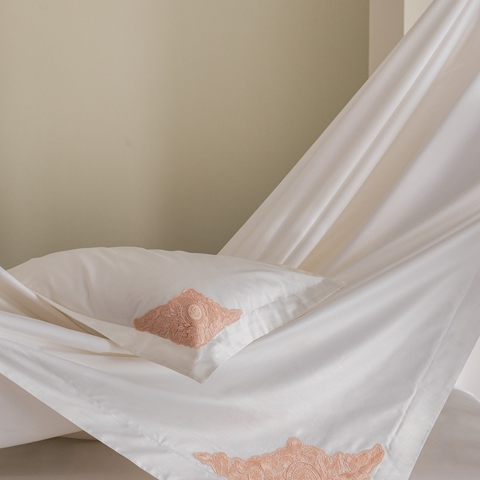 91家纺网 家纺一手货源 找家纺 （总）初拾 2025新款100s全棉“精致”蕾丝花边四件套—嘉柏丽尔 