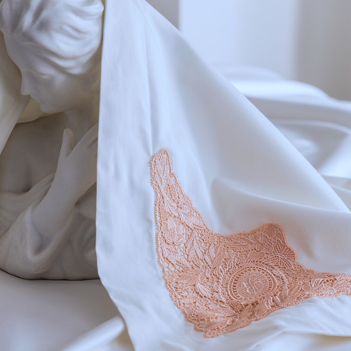 91家纺网 家纺一手货源 找家纺 （总）初拾 2025新款100s全棉“精致”蕾丝花边四件套—嘉柏丽尔 