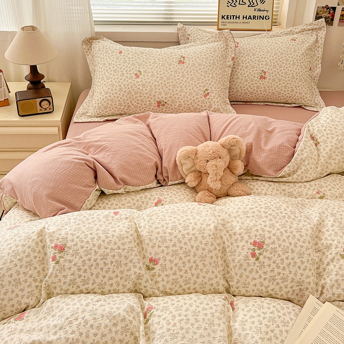 91家纺网 家纺一手货源 找家纺 （总）梦纤绒 2025新款古法水洗棉小布袋四件套，高克重木棉云柔棉