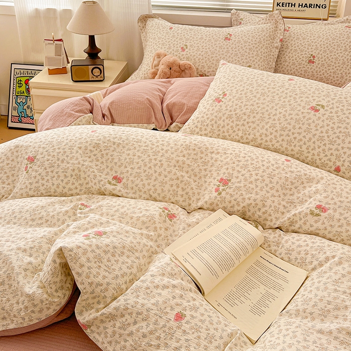 91家纺网 家纺一手货源 找家纺 （总）梦纤绒 2025新款古法水洗棉小布袋四件套，高克重木棉云柔棉