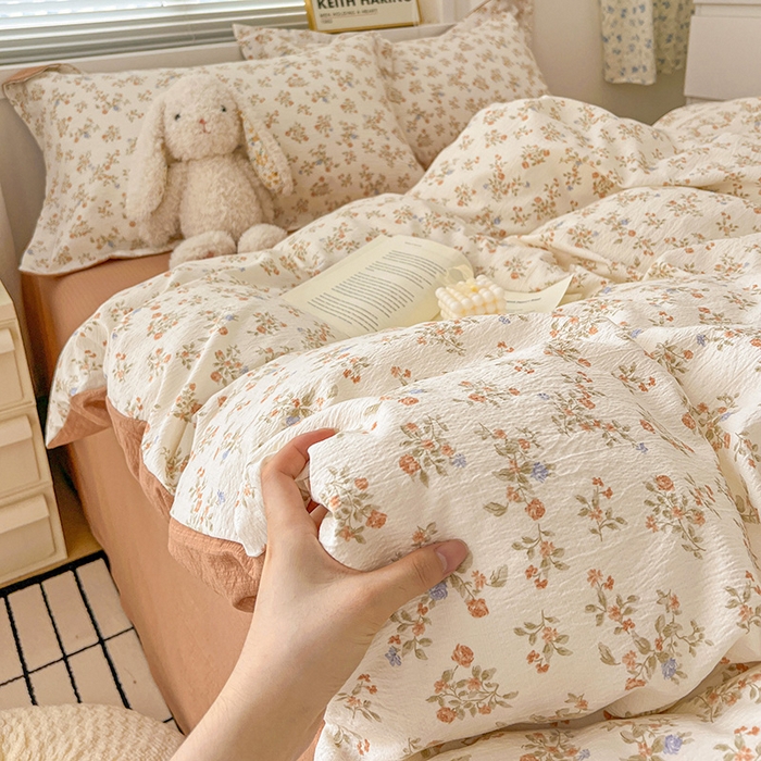 91家纺网 家纺一手货源 找家纺 （总）梦纤绒 2025新款古法水洗棉小布袋四件套，高克重木棉云柔棉