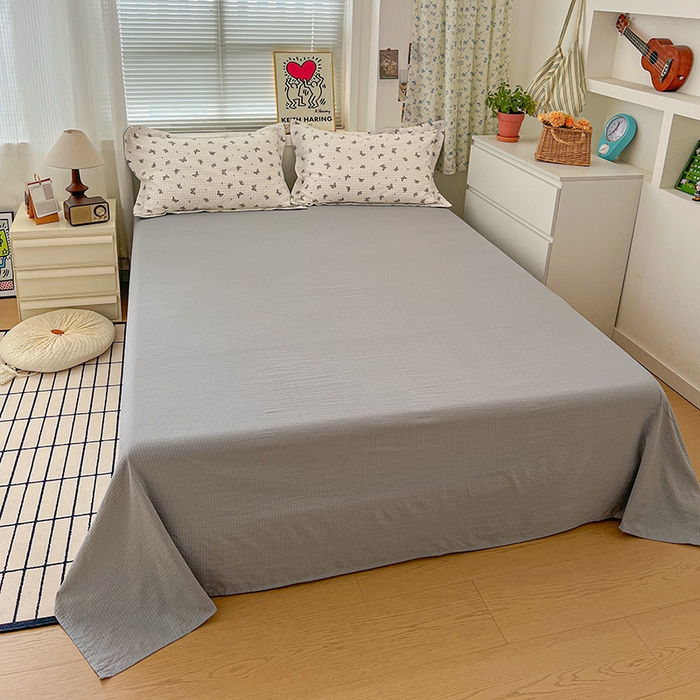 91家纺网 家纺一手货源 找家纺 梦纤绒 2025新款古法水洗棉小布袋四件套，高克重木棉云柔棉 浮生若梦