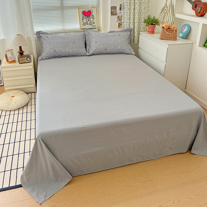 91家纺网 家纺一手货源 找家纺 梦纤绒 2025新款古法水洗棉小布袋四件套，高克重木棉云柔棉 红樱桃