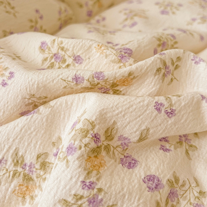 91家纺网 家纺一手货源 找家纺 梦纤绒 2025新款古法水洗棉小布袋四件套，高克重木棉云柔棉 花间赋