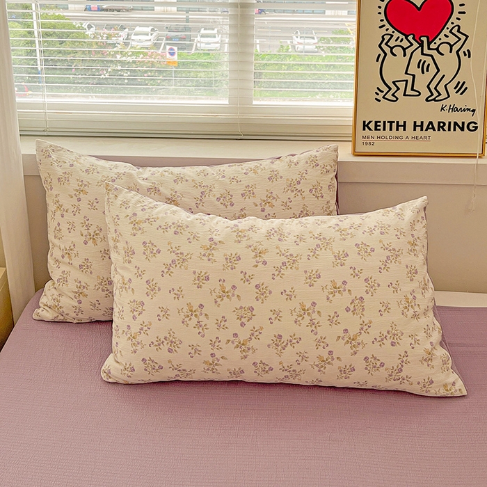 91家纺网 家纺一手货源 找家纺 梦纤绒 2025新款古法水洗棉小布袋四件套，高克重木棉云柔棉 花间赋