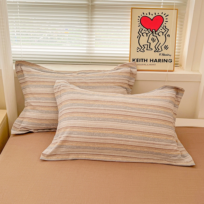 91家纺网 家纺一手货源 找家纺 梦纤绒 2025新款古法水洗棉小布袋四件套，高克重木棉云柔棉 极简主义