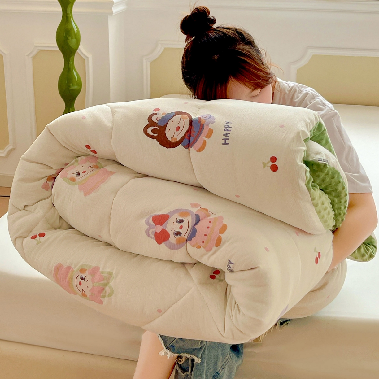 91家纺网 家纺一手货源 找家纺 艺菲阁家纺 2025新款豆豆绒被子 拉布大王