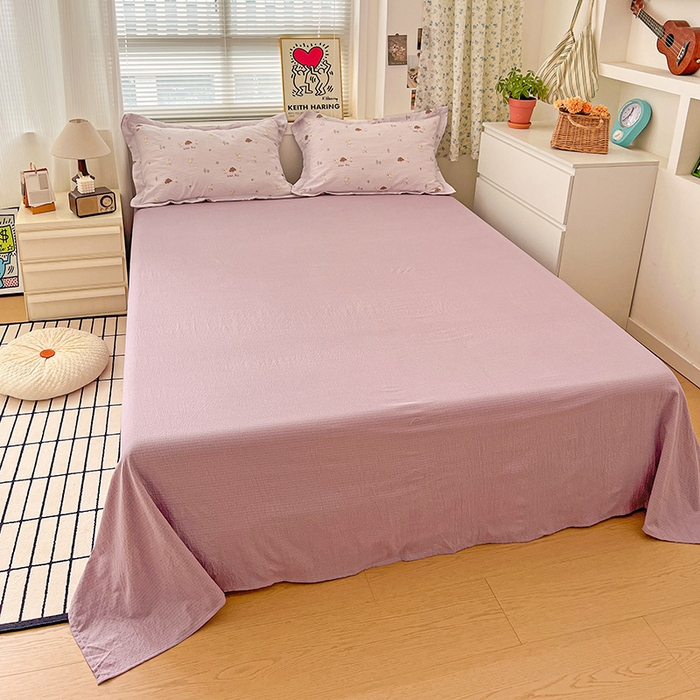 91家纺网 家纺一手货源 找家纺 梦纤绒 2025新款古法水洗棉小布袋四件套，高克重木棉云柔棉 快乐小狗