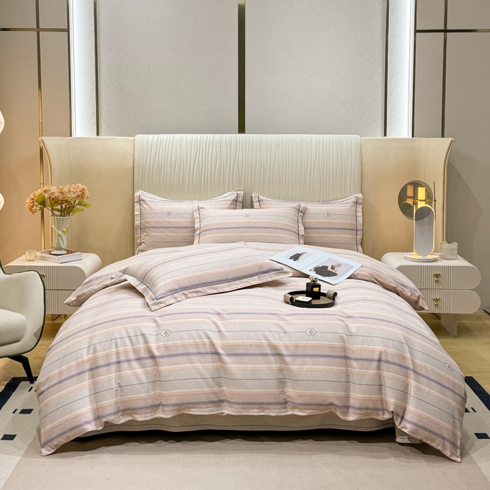 91家纺网 家纺一手货源 找家纺 木易家居 2026新款100%全棉纯棉加厚四件套（礼盒包装）（提供买家秀）北美风情-桔