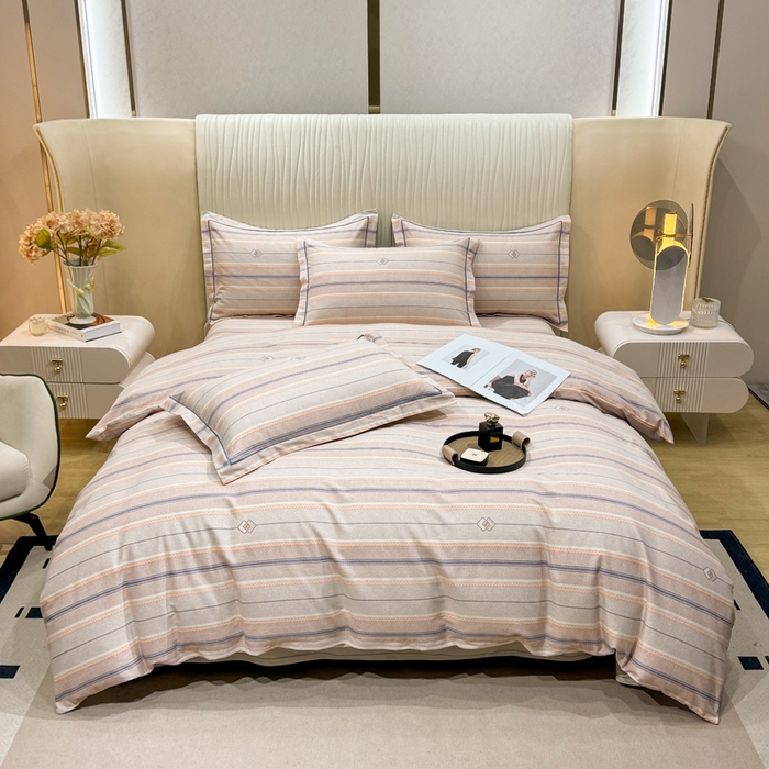 91家纺网 家纺一手货源 找家纺 木易家居 2026新款100%全棉纯棉加厚四件套（礼盒包装）（提供买家秀）北美风情-桔