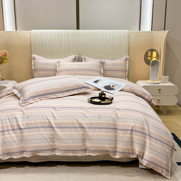 91家纺网 家纺一手货源 找家纺 木易家居 2026新款100%全棉纯棉加厚四件套（礼盒包装）（提供买家秀）北美风情-桔