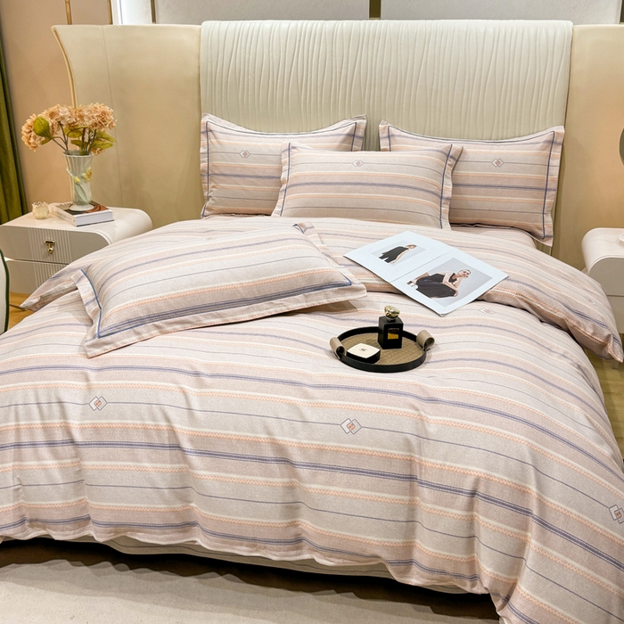 91家纺网 家纺一手货源 找家纺 木易家居 2026新款100%全棉纯棉加厚四件套（礼盒包装）（提供买家秀）北美风情-桔