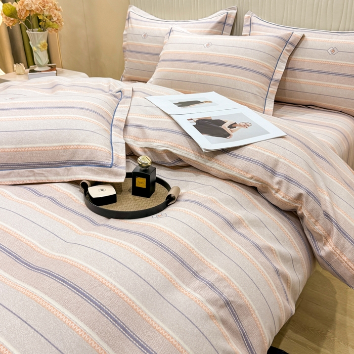 91家纺网 家纺一手货源 找家纺 木易家居 2026新款100%全棉纯棉加厚四件套（礼盒包装）（提供买家秀）北美风情-桔