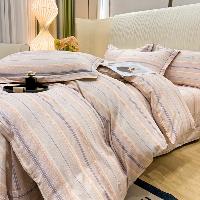 91家纺网 家纺一手货源 找家纺 木易家居 2026新款100%全棉纯棉加厚四件套（礼盒包装）（提供买家秀）北美风情-桔